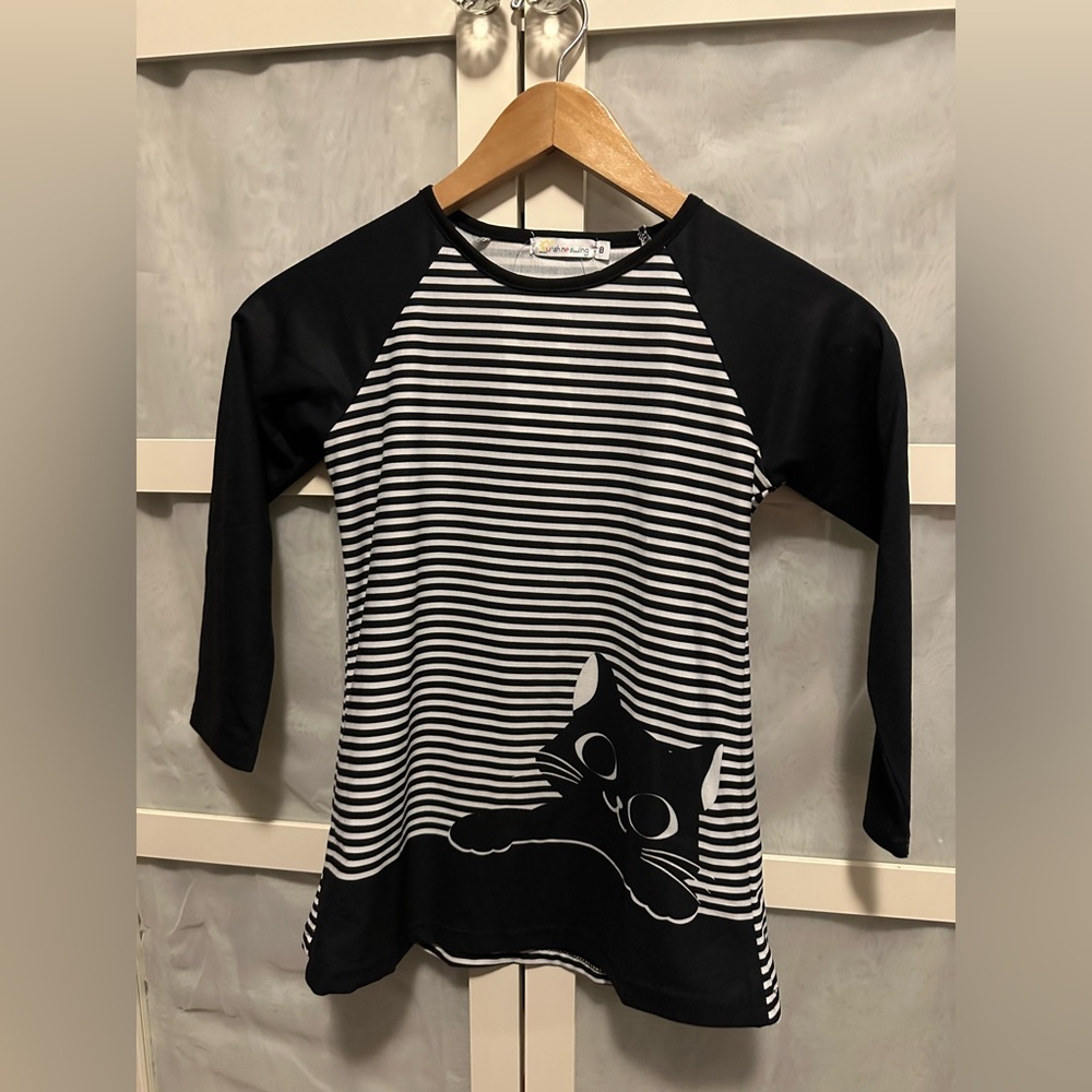 Sunshine Swing Black and White Striped 2 piece outfit